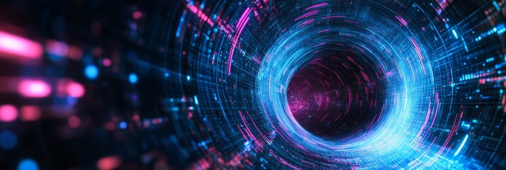 Fototapeta premium This abstract artwork symbolizes digital data and technology, making it perfect for themes of education, technology, and innovation, appealing to both creative and professional environments