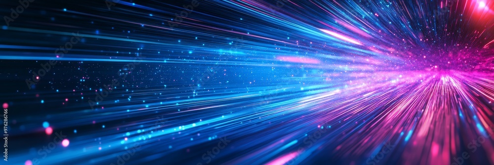Aufkleber an abstract digital background features dynamic vibrant light streams and intricate color patterns, 