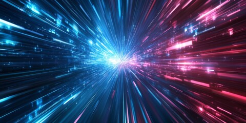 Fototapeta premium Dive into an intricate abstract digital landscape that beautifully showcases the interconnectivity of data streams and the remarkable advancements made in networks, science, and education fields