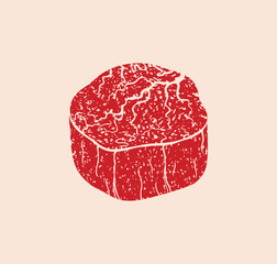 Steak logo. Isolated steak on vintage  background