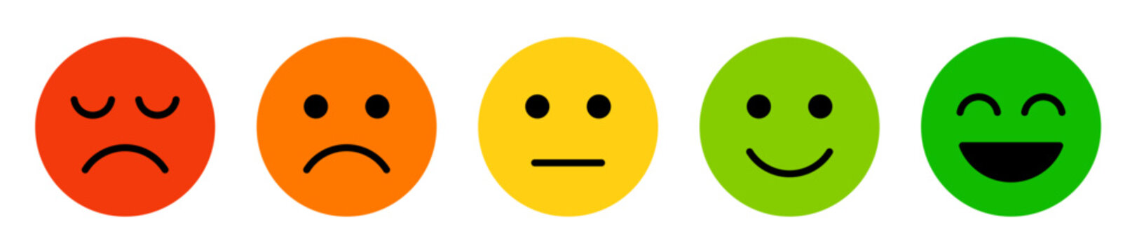satisfaction rating expression vector. face, emote, symbol, illustration.