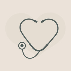 a Stethoscope Vector, silhouette vector art illustration clipart, isolated white background 