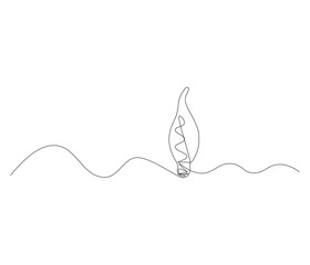 Light bulb continuous line vector illustration with editable stroke. Single line art of light bulb for business idea, brainstorm or electricity concept