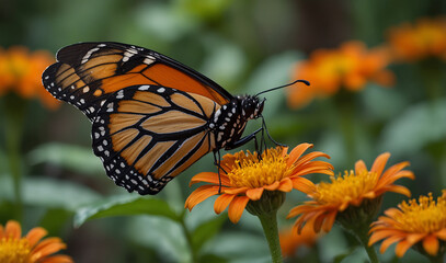 Fototapeta premium beautiful flower with butterfly new look