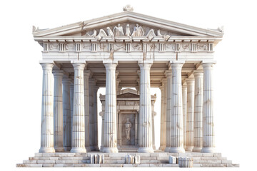 Fototapeta premium Greek Temple, cut out. Ancient temple, transparent.