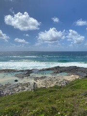 water by the ocean in the summer