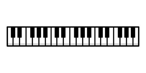 Fototapeta premium Piano keyboard. Music, instrument, classical, leisure concepts. Colored outline vector design isolated illustration.