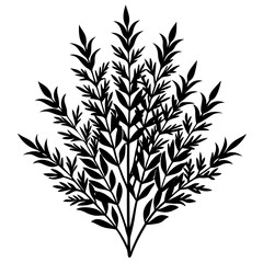 black and white silhouette of tree