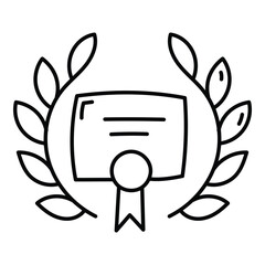 Certificate Icon Design. Representing Authentication. Achievement. Security. Award. Vector icon.