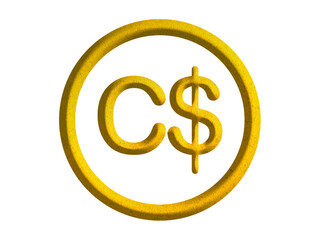 Nicaraguan córdoba sign icon, Nicaragua currency symbol design with gold motive