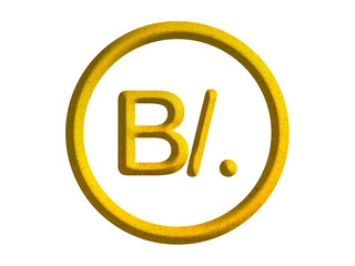 Panamanian balboa sign icon, Panama currency symbol design with gold motive