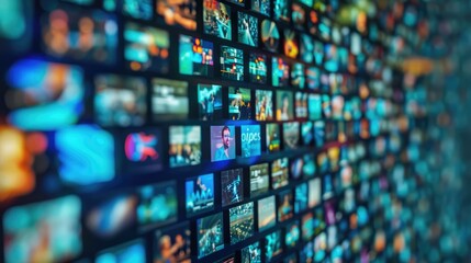 Abstract AI-generated background with digital shapes, futuristic elements and patterns. Concept of future technologies and artificial intelligence.