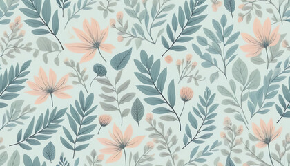 Fototapeta premium floral pattern pastel tones 