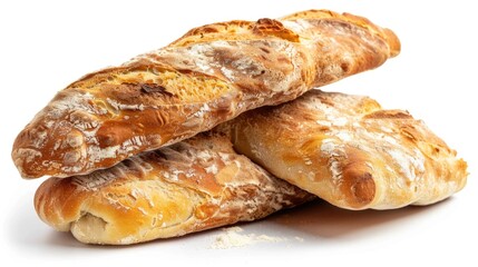 A pile of bread stacked on top of each other