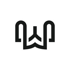 Letter w with modern creative and simple design idea