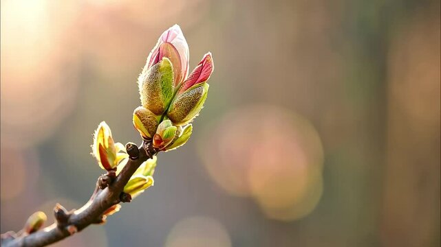 Close-up of budding flower with soft bokeh background, symbolizing spring and growth
