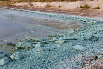 chemical plant emissions on the river - ecological disaster