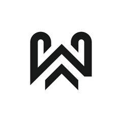 Letter w with modern creative and simple design idea