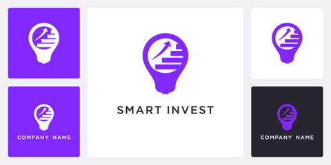 Vector of smart investment icon and logo design template