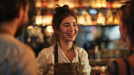 A woman smiling and holding a glass of drink, suitable for various social media posts or personal use