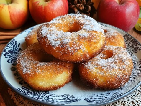 Apple fritters with cinnamon sugar