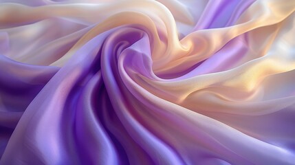 Obraz premium Silk Fabric with Smooth Lavender and Subtle Gold Highlights