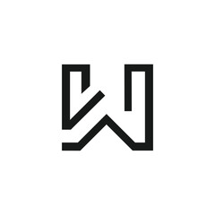 Letter w with modern creative and simple design idea