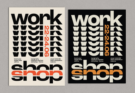 Stacked Pattern Text Poster Layout Design