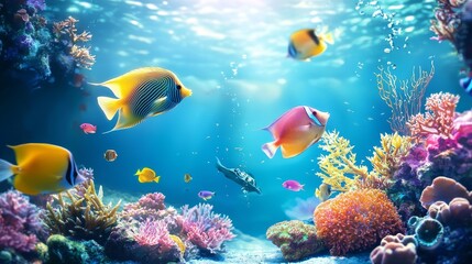 The underwater world is teeming with colorful sea creatures.