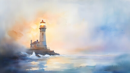 Dreamy watercolor painting of a field of sunflowers stretching towards a bright, cloudy sky, with rich yellows and greens blending seamlessly to capture the sun-drenched warmth