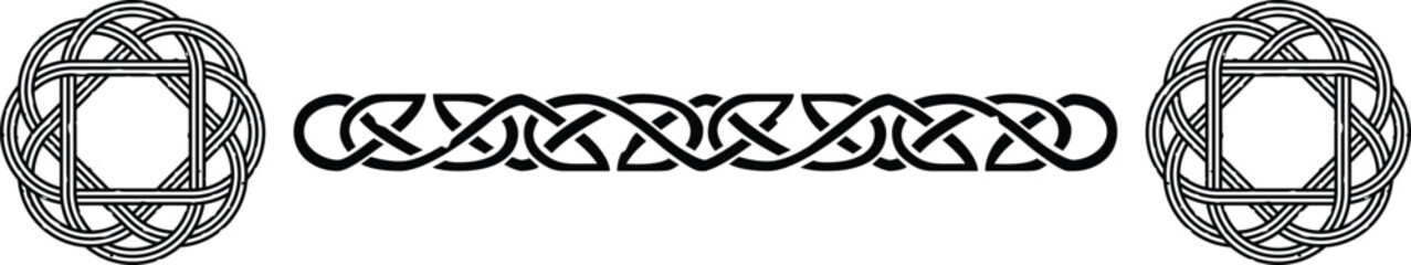 Seamless Celtic Knot Border - Round Knot Ends