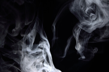 Cloud of gas, steam, smoke in the dark