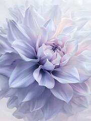 Obraz premium Elegant Lavender Dahlia Blooming Soft Pastel Colors Floral Artistry | AI Generated