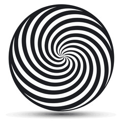 Abstract spiral pattern icon flat on white isolated background, vector design.