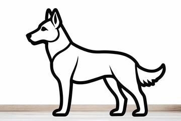 Fototapeta premium Cute coloring page featuring a playful dog for kids creativity.