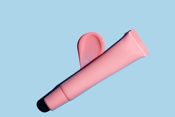 pink lip tint texture, cosmetics beauty product texture, liquid blush, lipstick, lip gloss...