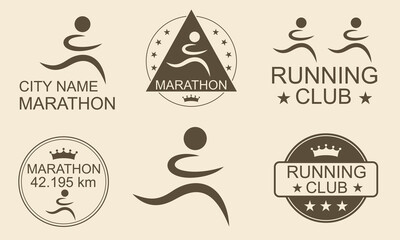 Marathon logo. Isolated marathon on vintage background