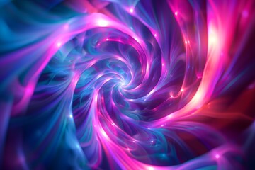 Obraz premium Mesmerizing Swirl of Colorful Light Patterns in a Cosmic Spiral
