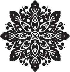 simple mandala design sillouette vector style