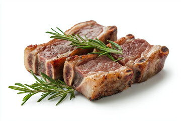 Succulent pork chops garnished with fresh rosemary, showcasing deliciously grilled appearance. Perfect for culinary enthusiasts looking to elevate their dishes