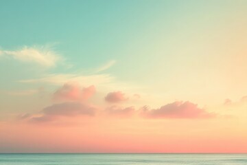 Obraz premium Serene Pastel Sunrise Over Calm Reflective Waters - Tranquil Landscape Capturing the Beauty of Nature’s Quiet Moments