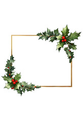 Golden Holiday Frame on a transparent background