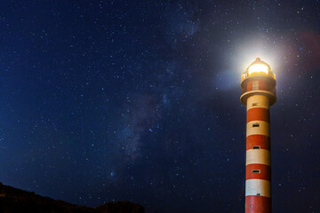 Lighthouse with the milky way at dusk  © Sandra González