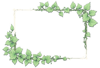 Grapevine Leaves Frame on a transparent background