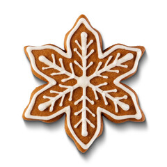Decorated gingerbread star isolated on white background