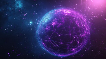 Naklejka premium 3D Internet Business Communication Technology with Global Network and Telecommunication 