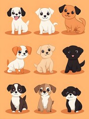 Obraz premium A collection of cute puppy breeds in various poses.