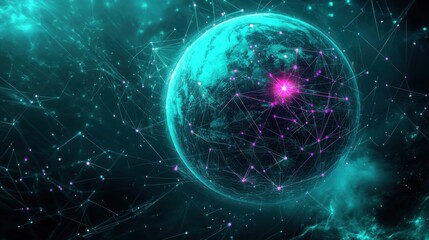 Obraz premium 3D Internet Business Communication Technology with Global Network and Telecommunication 