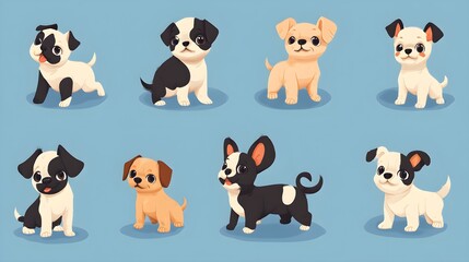 Obraz premium A collection of cute puppy breeds in various poses.