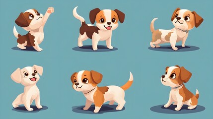 Obraz premium A collection of cute puppy breeds in various poses.